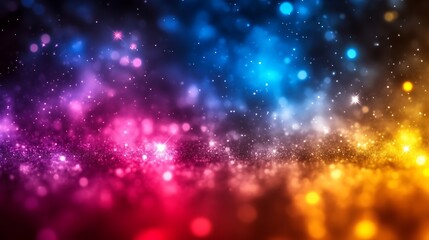 Obraz premium Abstract Colorful Background with Sparkling Lights and Glowing Particles