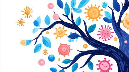 Educational infographic of microorganisms and their