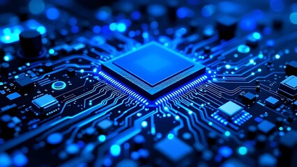 Tiny silicon chips arranged neatly, intricate circuitry, electronic components interconnected, semiconductor manufacturing process illustration, suitable for tech blogs and educational materials.