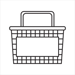 Basket shooping icon outline vector