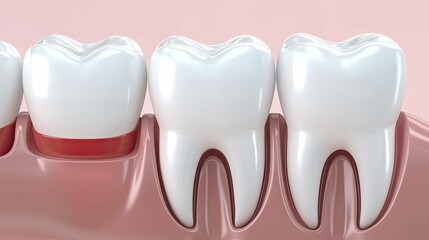 Bloody Red Tooth, Close-Up Macro Shot Of Human Tooth With Deep Red Color, Dental Care Concept.