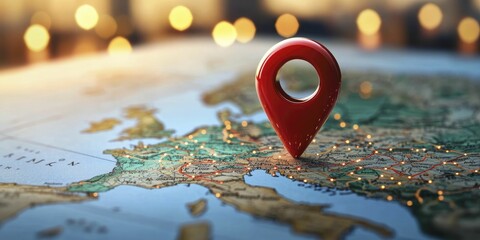 Red pin marking a scenic overlook on a map with winding roads, surrounded by lush greenery and rolling hills.