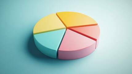 Fototapeta premium Colorful Pie Chart for Data Visualization and Analysis Use