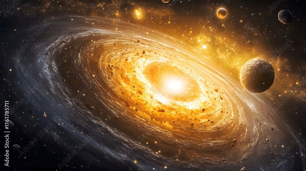 Poster Artistic image depicting an infinite galaxy with abstract elements and a unique identifier