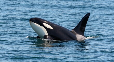 Fototapeta premium Majestic Killer Whale in Nature, beautiful whale in water