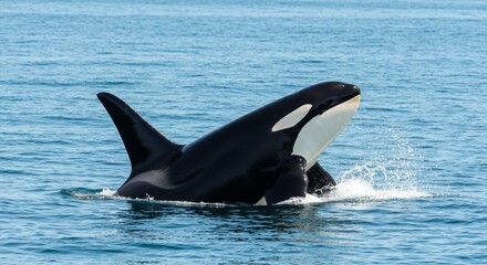 Fototapeta premium Majestic Killer Whale in Nature, beautiful whale in water