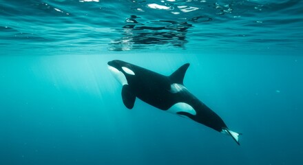 Obraz premium Majestic Killer Whale in Nature, beautiful whale in water