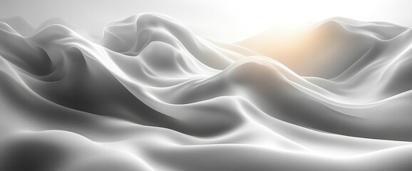 Fototapeta premium Abstract Monochromatic Draped Fabric Landscape