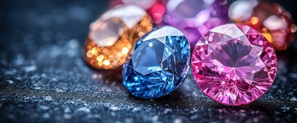Fototapeta premium Sparkling Gemstones A Collection of Vibrant Precious Stones