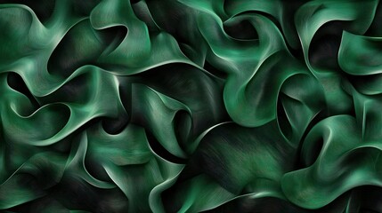 Fototapeta premium Abstract swirling dark green textured pattern.