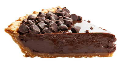 Piece of chocolate cake, transparent background