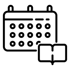 Calendar icon, line icon style