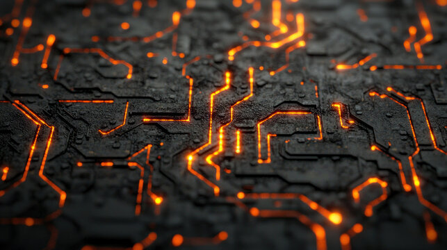 Futuristic technology connections cyber environment abstract art high-tech design digital perspective circuit patterns