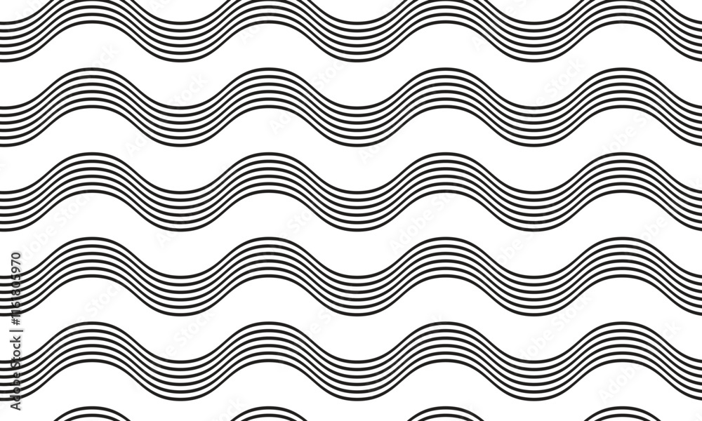 Poster abstract simple black thin line smooth wave pattern can be used background.