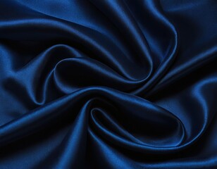 Obraz premium Dark blue silk satin Soft folds Fabric Navy blue luxury background Space 11009