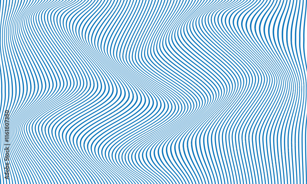 Poster abstract simple blue thin line wave pattern can be used background.