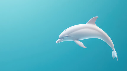 A graceful dolphin swims gracefully in clear blue water, showcasing its beauty and elegance