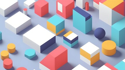 Modern Geometric Abstract Art with Bold Colors, interior, poster, digital art, wallpaper