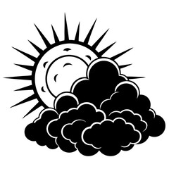 Clear sky with cartoon style fluffy clouds