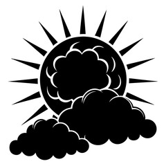 Clear sky with cartoon style fluffy clouds