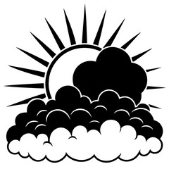 Clear sky with cartoon style fluffy clouds