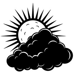 Clear sky with cartoon style fluffy clouds