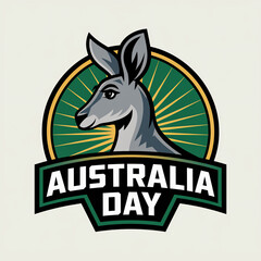 Australia Day - Logo Icon Social Media Square. Blank template. Design illustration. Space for copy. Conceptual. Flowing. Abstract background. Elegant. Corporate. Marketing. Poster.