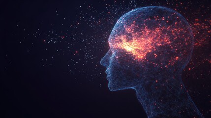 Obraz premium Illuminated Mind: A Digital Portrait of Inner Radiance