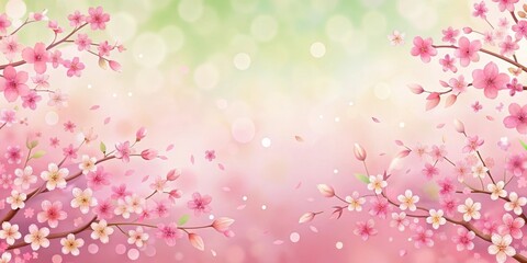Fototapeta premium Sakura gradient background with cute abstract design perfect for spring-themed projects, Sakura, cherry blossom, gradient, background
