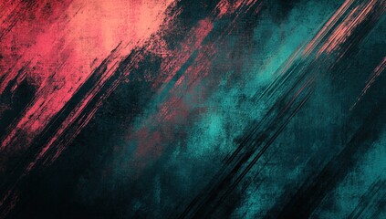 Abstract Red and Teal Brush Strokes Background