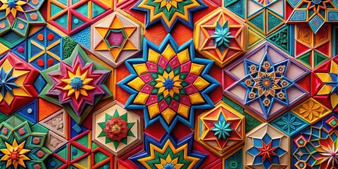 Abstract image of colorful geometric shapes representing the concept of Khobani, geometric, shapes, abstract, colorful