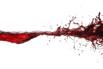 Photo of a jet of red thick water from top to bottom white background, png, no background, on transparent background, isolated	