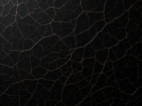 Abstract black crackle texture with sharp gold lines and a luxurious feel, creating a dramatic and elegant background, ideal for high-end or artistic designs.