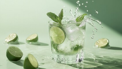 Refreshing Lime Drink with Mint