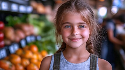 Fototapeta premium Family gathers at local pantry to receive fresh food assistance and support during challenging times