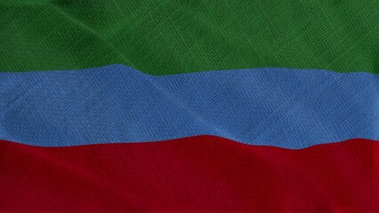 Flag Of Dagestan, Dagestan flag, National flag of Dagestan. Fabric flag of Dagestan.