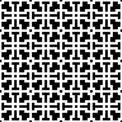 Fototapeta premium Seamless black and white geometric pattern with abstract and symmetrical shapes. Suitable for backgrounds, wallpapers, textiles, fabrics and various creative projects.