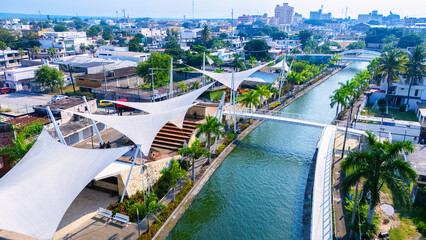 Canal de la Cortadura Walkway that connects the Carpintero Lake with the Panuco River. This...