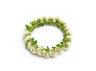 Obraz premium a wreath made from woven white clover