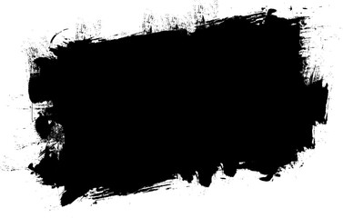 black ink brushed painting blank banner artistic grunge graphic element abstract background