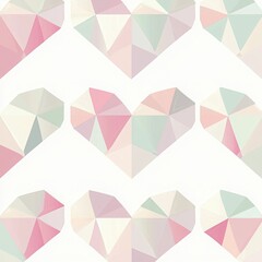 Fototapeta premium Geometric Heart Pattern in Pastel Tones