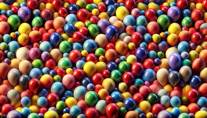 Fototapeta premium Colorful Assortment of Balloons, High-Angle View