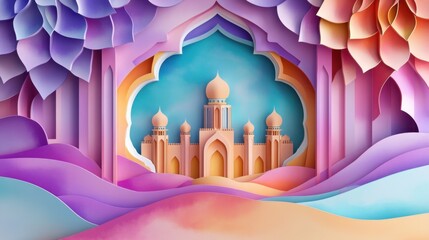 Enchanted Arabian Palace: A Whimsical Papercut Landscape