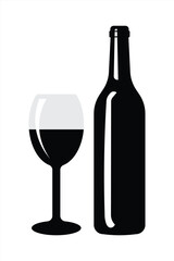 Wine bottle with glass icon