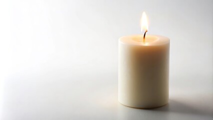 Candle isolated on white background, candle, flame, light, wax, heat, glowing, decorative, aroma, relaxation, meditation, zen