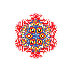 Simple colorful Mandala designs for coloring books, decorations etc.