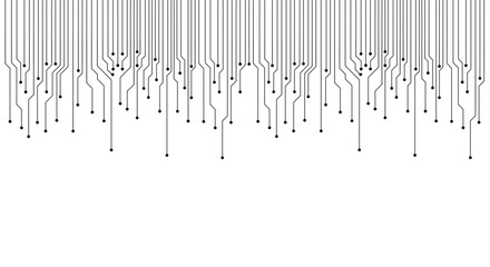 Futuristic modern line and dot circuit board background.