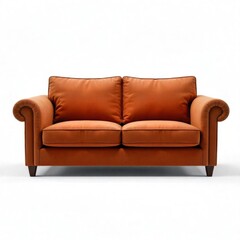 Fototapeta premium broen leather sofa on white background, isloted