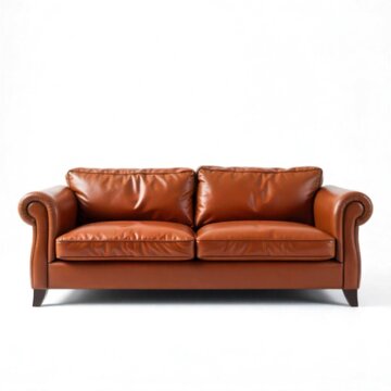 broen leather sofa on white background, isloted