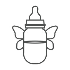 A minimalist baby bottle vector illustration symbolizing nourishment, care, and parenting essentials for infant and toddler needs.